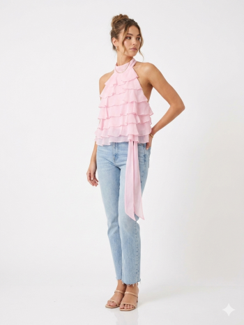 Blush Ruffle Romance top 